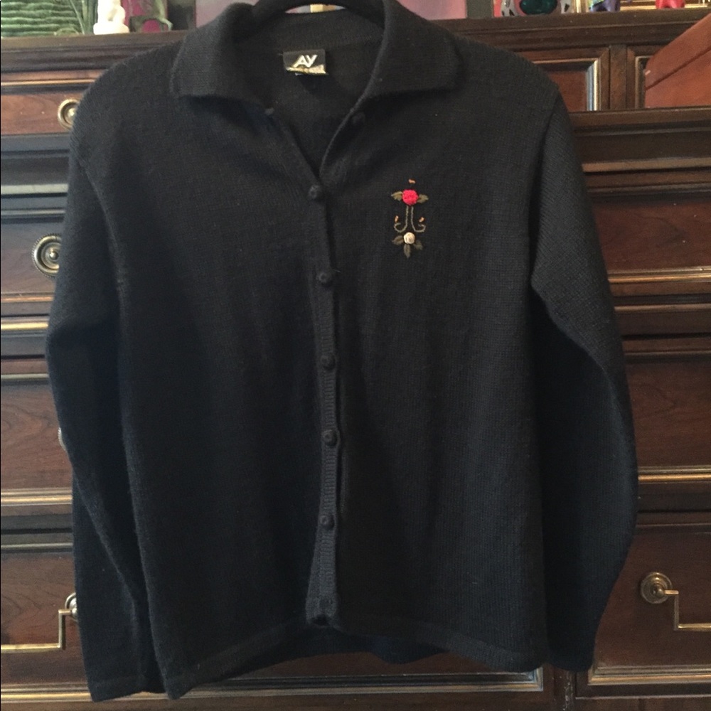 AY Collared Alpaca Cardigan